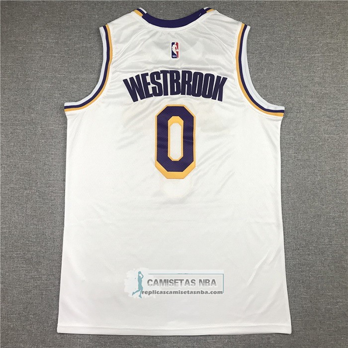 Camiseta Los Angeles Lakers Russell Westbrook NO 0 Association 2021 Blanco